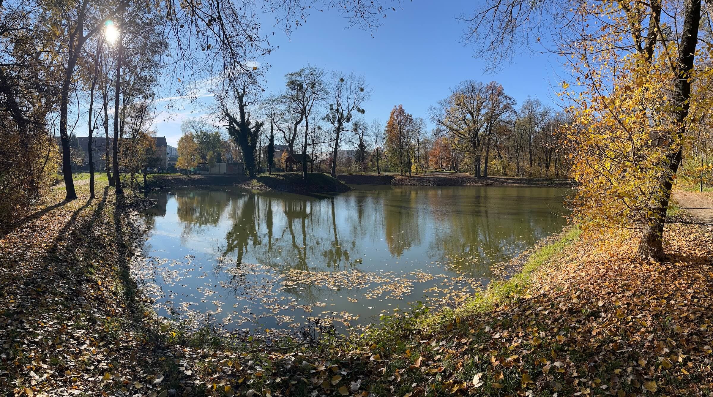 Park w Zabrodziu jesienią